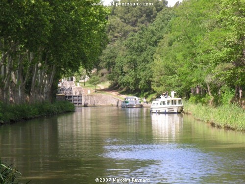 Waiting to lock through on the Midi Canal