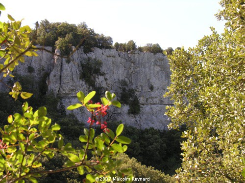 Canyon et L'eglise de St-Jean de Dieuvaille