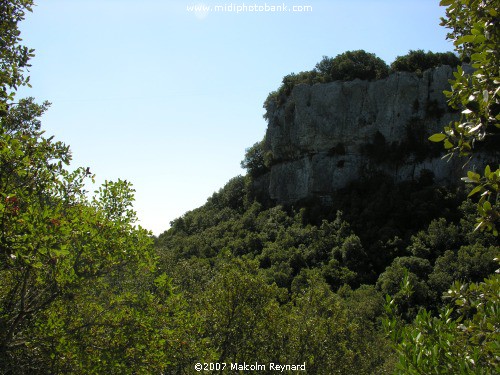 Canyon et L'eglise de St-Jean de Dieuvaille