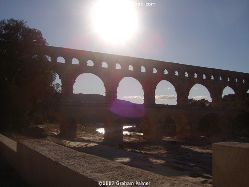 Pont du Gard - with the approaching sunset