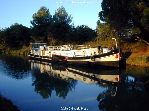 Restored Canal Barge on the Midi Canal