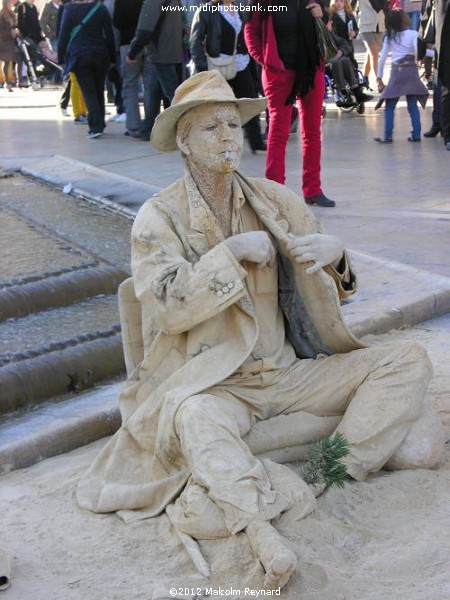 "Human Statue" in the Place de la Comedie, Montpellier