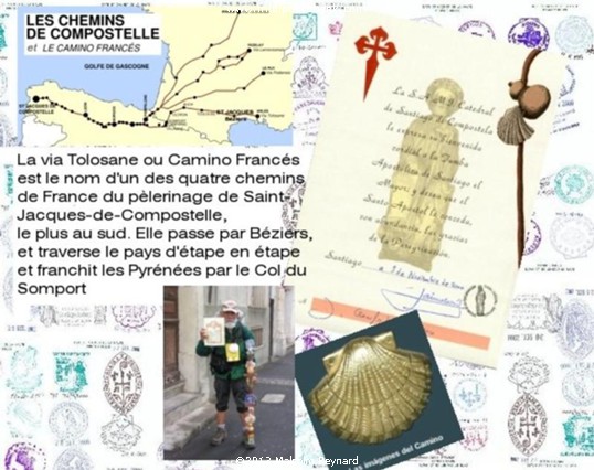 Chemin de Compostela - Pinet à St Thibéry sur Lo Camin Romieu